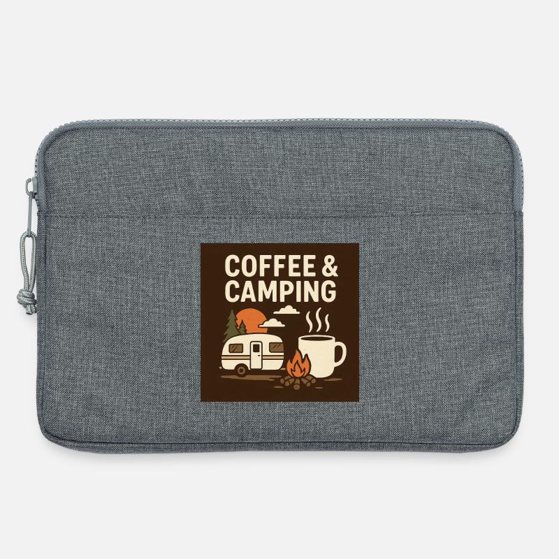 Kaffeekultur beim Camping - Laptoptasche 13" - Grau meliert