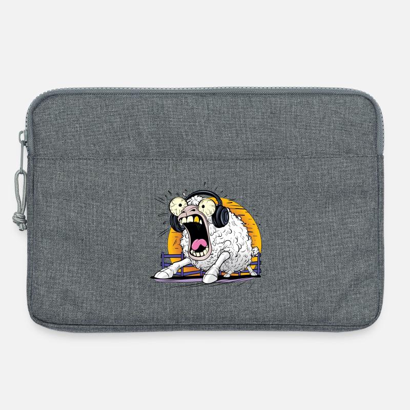 Heulende Schafe mit Kopfhörern - Laptoptasche 13" - Grau meliert