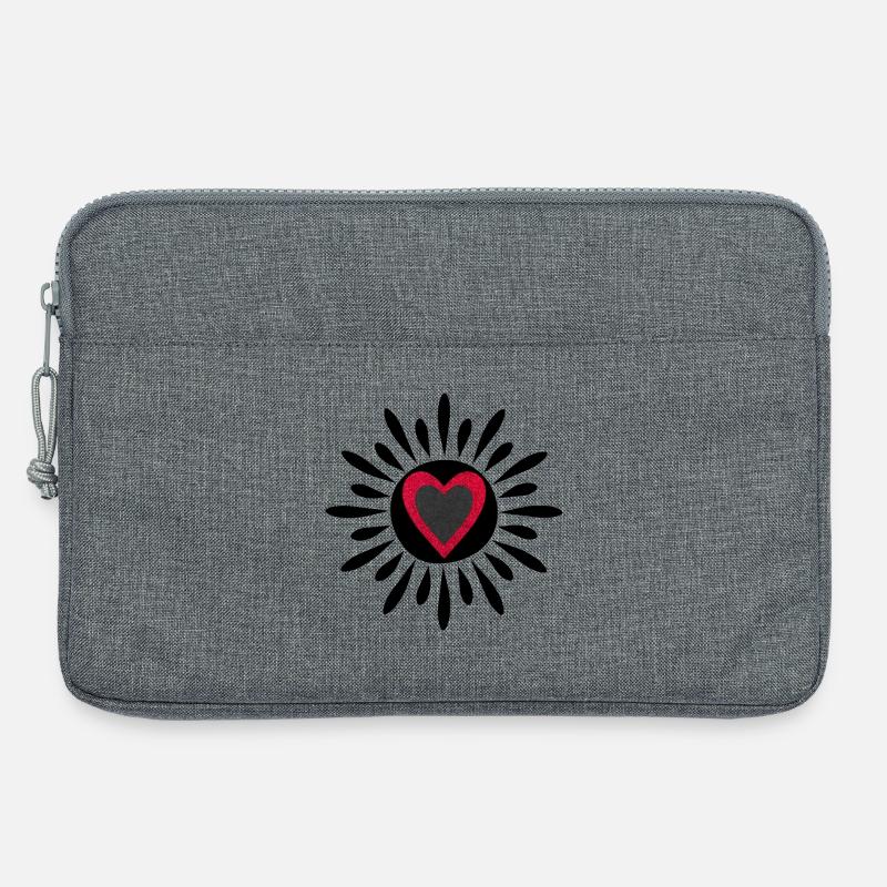 Sonne-Herz - Laptoptasche 13" - Grau meliert