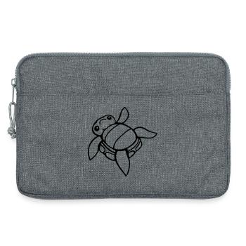 Turtle tipped over on its back helpless side cute - Laptop bag 13" - heather grey - Front