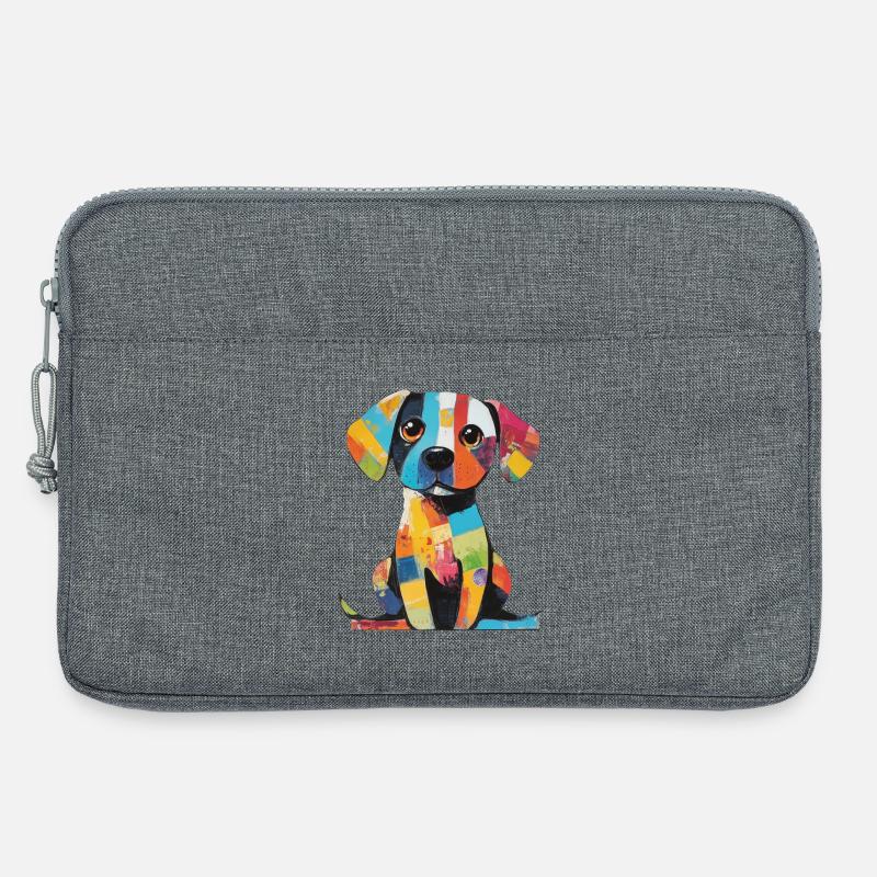 Farbenfroher Patchwork, bunter Hund - Laptoptasche 13" - Grau meliert