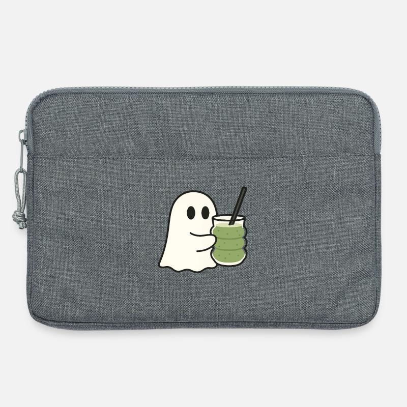 Süßer Geist mit Matcha Latte im Trendglas - Laptoptasche 13" - Grau meliert