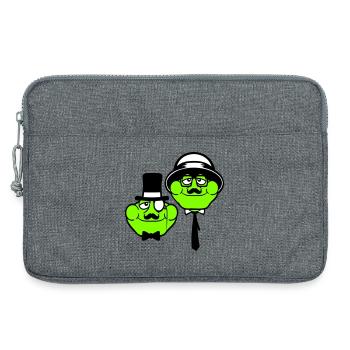 2 Frogs Sir Lunettes Empire Monocle Homme Chapeau Haut de forme - Sacoche pour ordinateur portable 13 pouces - gris chiné - Devant