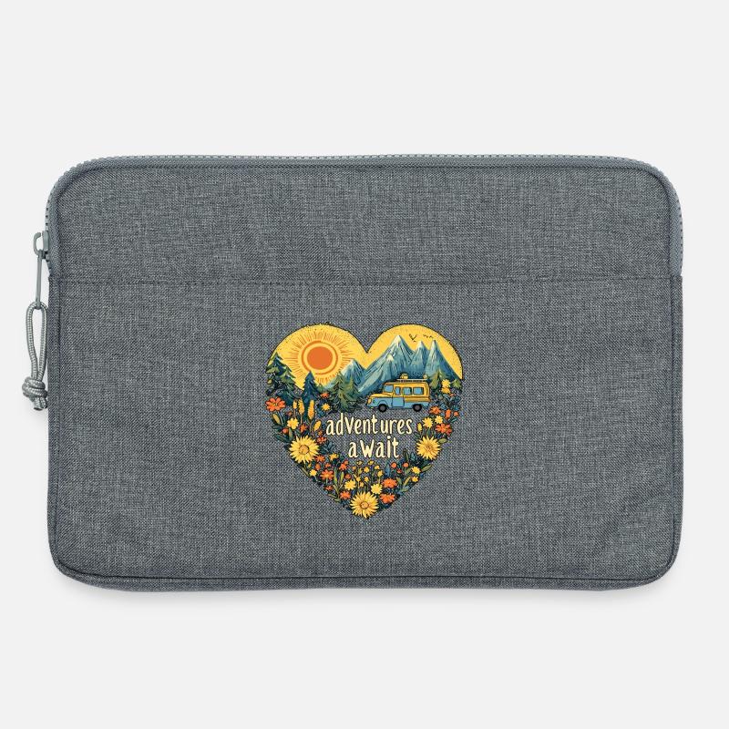 camping adventures await - Laptoptasche 13" - Grau meliert