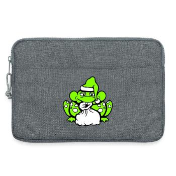 Frosch Weihnachtsmann Weihnachten Mütze Geschenk - Laptoptasche 13" - Grau meliert - Vorne
