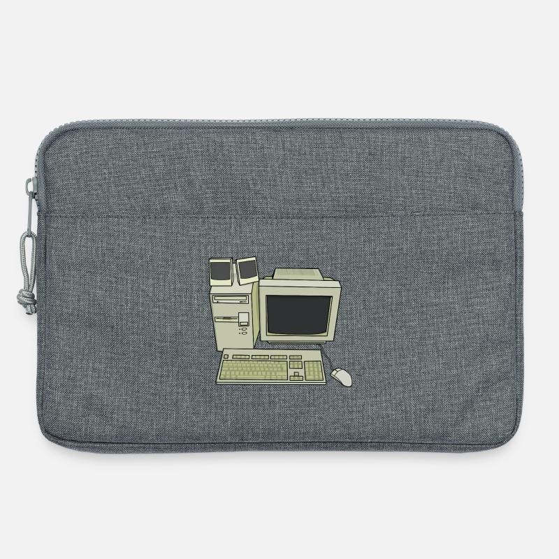 Retro Computer Desk Einrichtung - Laptoptasche 13" - Grau meliert