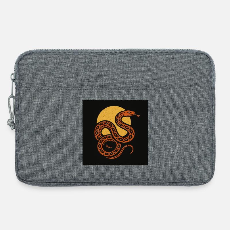 Sonnenschlange vor dunklem Hintergrund - Laptoptasche 13" - Grau meliert
