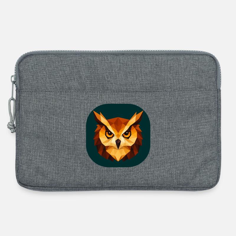 Geometrische Eulenkopf Polygonkunst - Laptoptasche 13" - Grau meliert