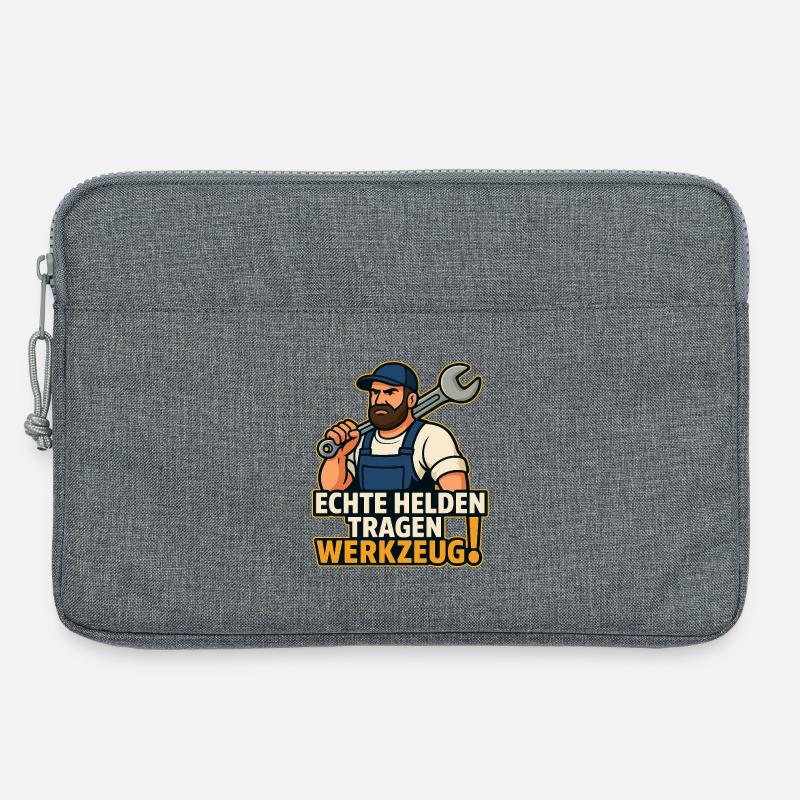 Echte Helden Tragen Werkzeug - Laptoptasche 13" - Grau meliert