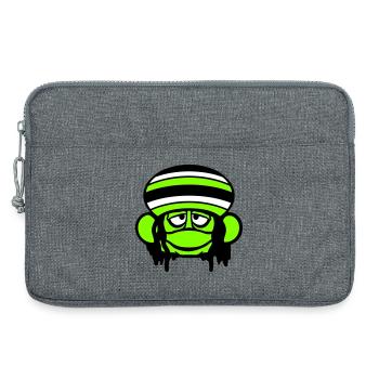 grenouille Reggae musique Rasta cheveux chapeau Jamaïque Fun - Sacoche pour ordinateur portable 13 pouces - gris chiné - Devant