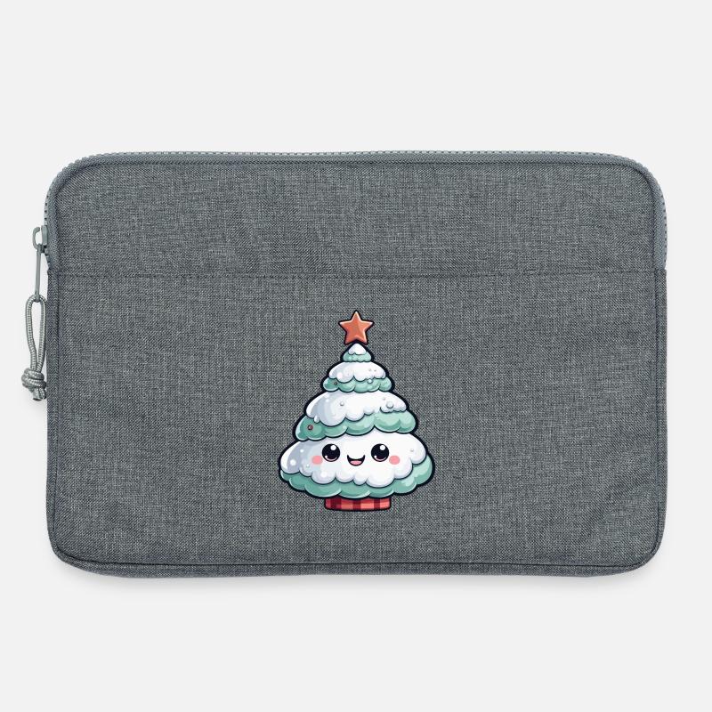 Pastellfarbener schneebedeckter Baum Stern - Laptoptasche 13" - Grau meliert