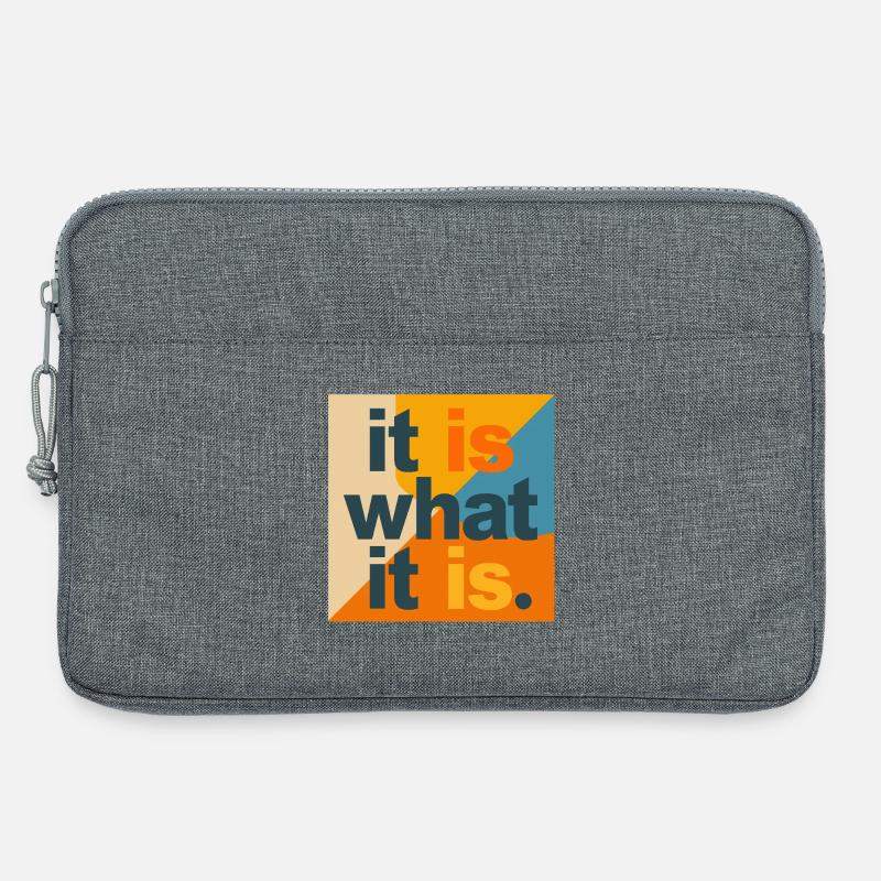 It Is What It Is – Typo Collage Pop Art - Laptoptasche 13" - Grau meliert