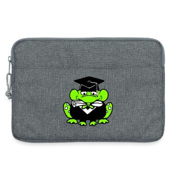 Frosch Schulabschluss Abitur bestanden College süß - Laptoptasche 13" - Grau meliert - Vorne