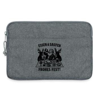 Weihnachten Gelage Essen und Saufen Santa Claus - Laptoptasche 13" - Grau meliert - Vorne
