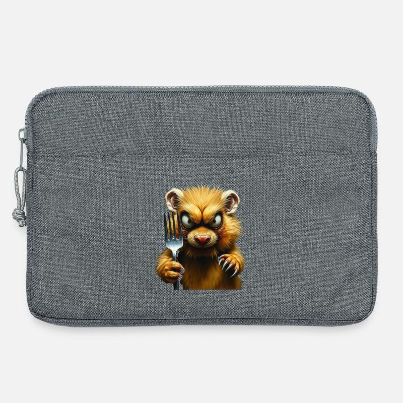 Horror hamster with fork - Laptop bag 13" - heather grey