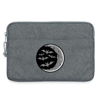 Beaucoup de chauves-souris silhouette fraîche croissant de lune nuit - Sacoche pour ordinateur portable 13 pouces - gris chiné - Devant