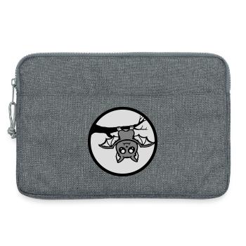 Fledermaus hängt Mond Ast Halloween süß niedlich - Laptoptasche 13" - Grau meliert - Vorne