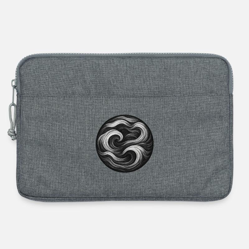 Schwarz-Weißes Tourbillon - Laptoptasche 13" - Grau meliert