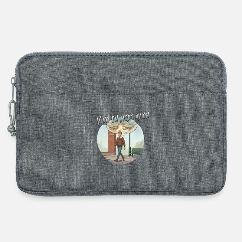 Ich lebe im Flugzeugmodus: Reisehumor - Laptoptasche 13" - Grau meliert