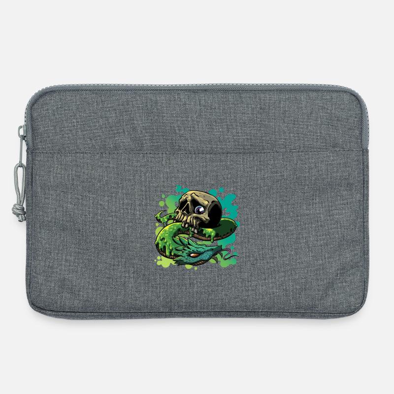 Neon Schlange Schädel - Laptoptasche 13" - Grau meliert