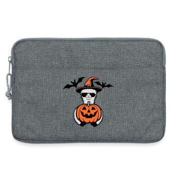 Lama Cool Halloween Kürbis Sonnenbrille Hexenhut - Laptoptasche 13" - Grau meliert - Vorne