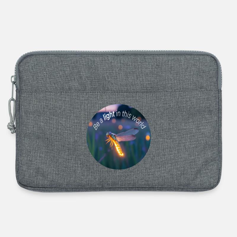 Leuchtendes Glühwürmchen mit positiver Botschaft - Laptoptasche 13" - Grau meliert