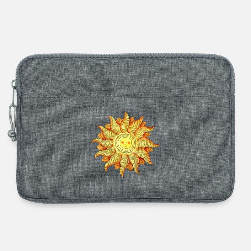 Lächelnde Sonne Aquarell-Style - Laptoptasche 13" - Grau meliert