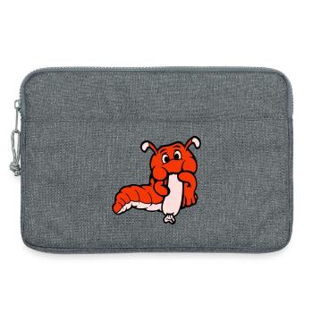 Chenille ver Happy Eats Saucisse Saucisse Hot-dog - Sacoche pour ordinateur portable 13 pouces - gris chiné - Devant