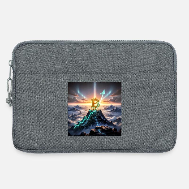 Bitcoin Gipfelaufstieg 3D - Laptoptasche 13" - Grau meliert