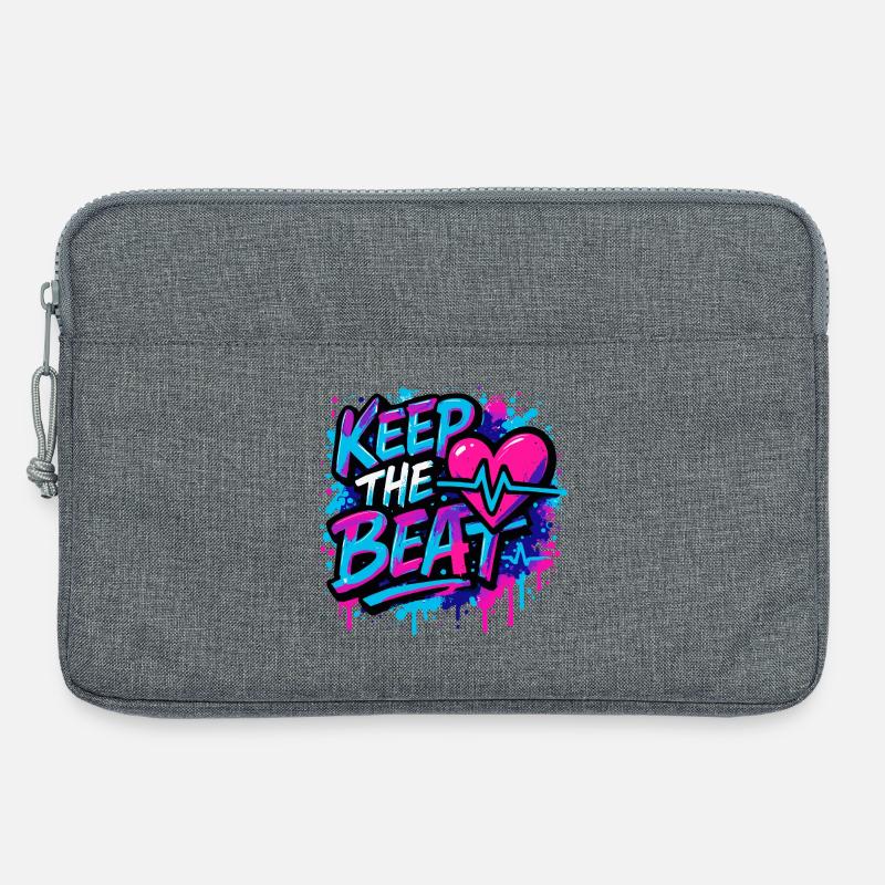 Keep the Beat – Musik Design mit Rhythmus Feeling - Laptoptasche 13" - Grau meliert