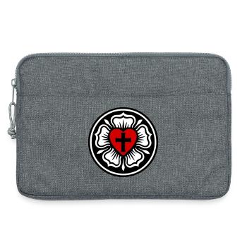 Lutherische Rose - Laptoptasche 13" - Grau meliert - Vorne