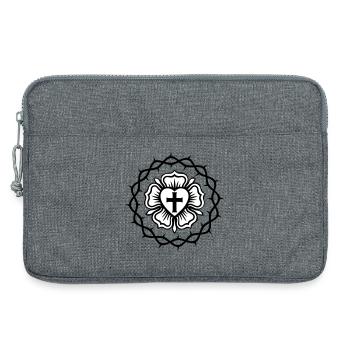 Lutherische Rose und Dornenkrone - Laptoptasche 13" - Grau meliert - Vorne