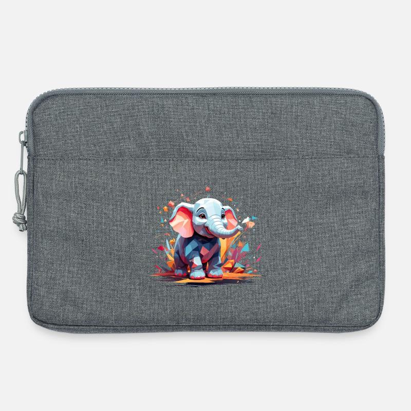 Elefant Farbexplosion - Laptoptasche 13" - Grau meliert