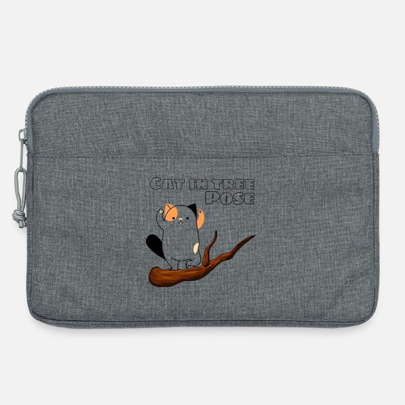 Cat in Tree Pose - Laptop bag 13" - heather grey