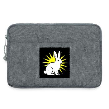 Cooler Hase im Punk Rock & Pop Art Stil - Laptoptasche 13" - Grau meliert - Vorne