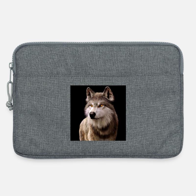 Wolfsblick Bernstein im Dunkel - Laptoptasche 13" - Grau meliert