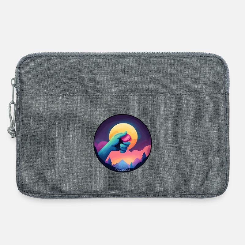 Blaue Hand hält einen Chip - Laptoptasche 13" - Grau meliert