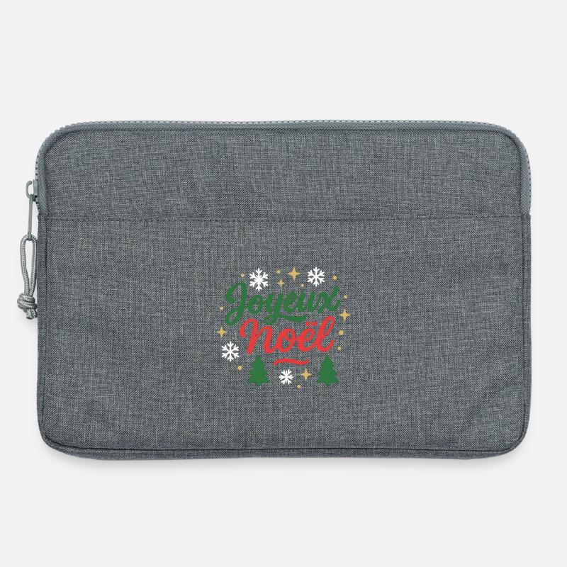 Frohe Weihnachten Design-Tippfehlertext Grün Rot - Laptoptasche 13" - Grau meliert