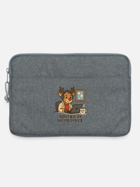 Rentier im Homeoffice - Laptoptasche 13" - Grau meliert