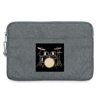 Schwarzsilbernes Drumset Illustration - Laptoptasche 13" - Grau meliert - Vorne