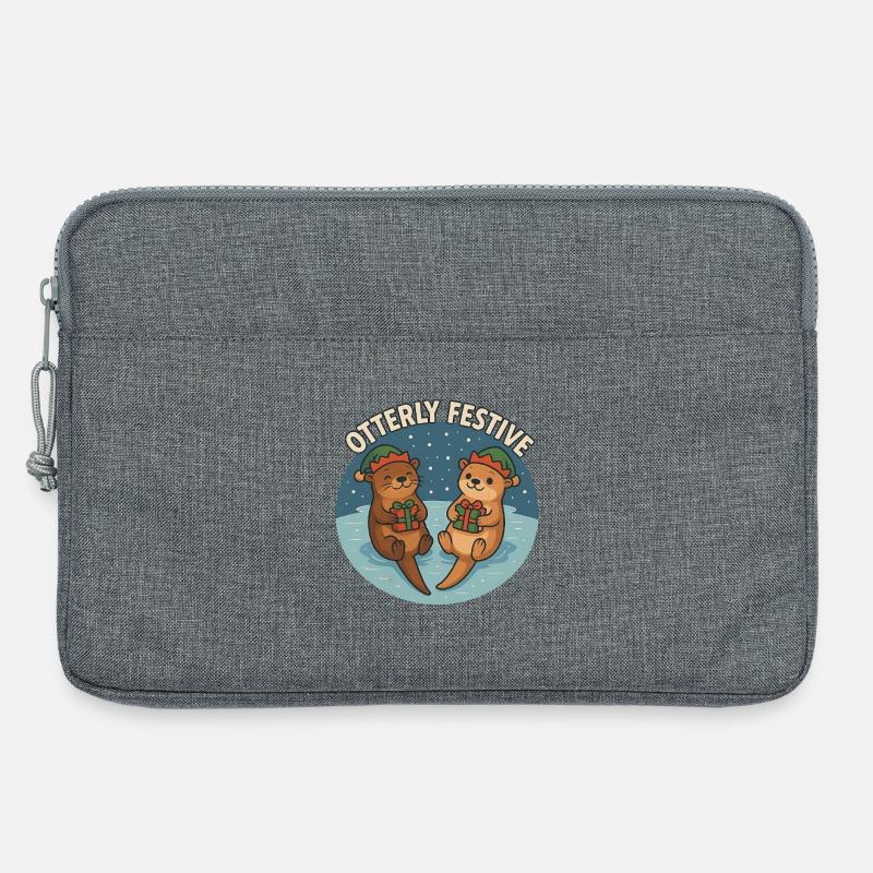 Otterfestliche Otter mit Geschenken - Laptoptasche 13" - Grau meliert