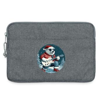 Ours polaire guitare de Noël Ours polaire - Sacoche pour ordinateur portable 13 pouces - gris chiné - Devant