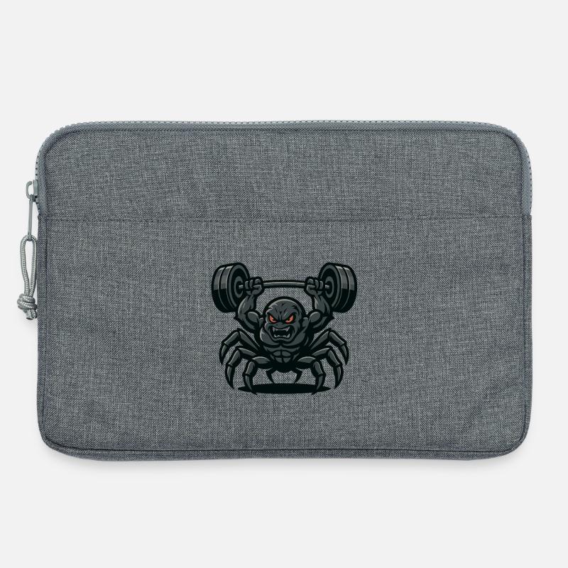 Beast Tarantula Gym – Mächtige Spinne mit Hanteln - Laptoptasche 13" - Grau meliert