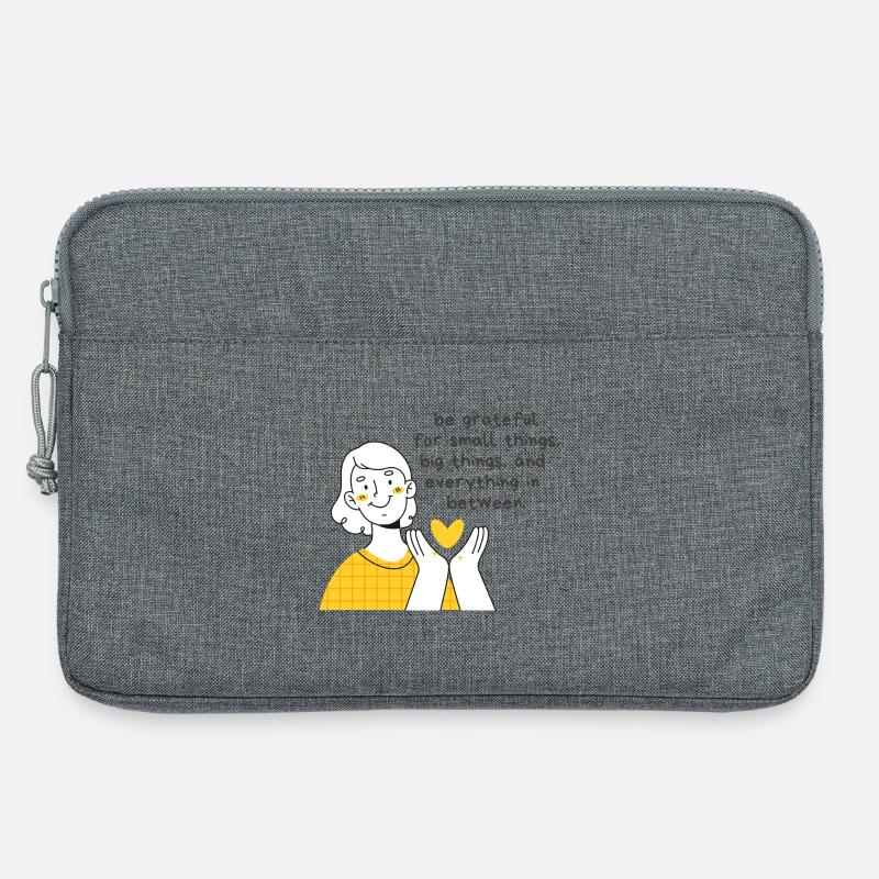 Be Grateful for Small Things, Big Things - Laptoptasche 13" - Grau meliert