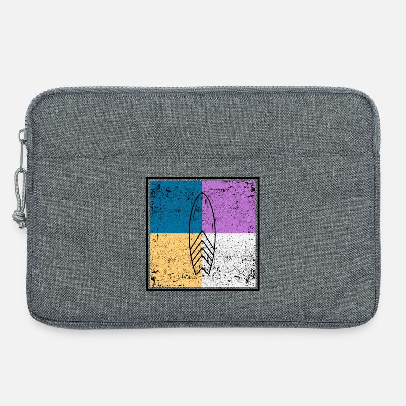 Surfbrett auf vierfarbigem Quad-Design - Laptoptasche 13" - Grau meliert