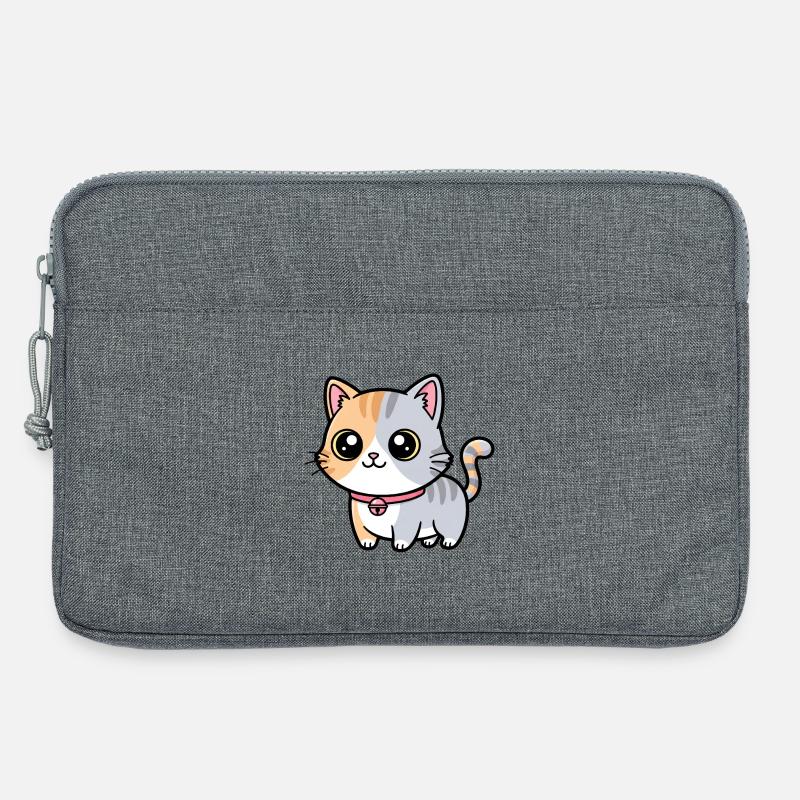 Charme de collier chaton calicot - Sacoche pour ordinateur portable 13 pouces - gris chiné