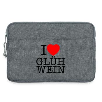 i love mulled wine Christmas - Laptop bag 13" - heather grey - Front