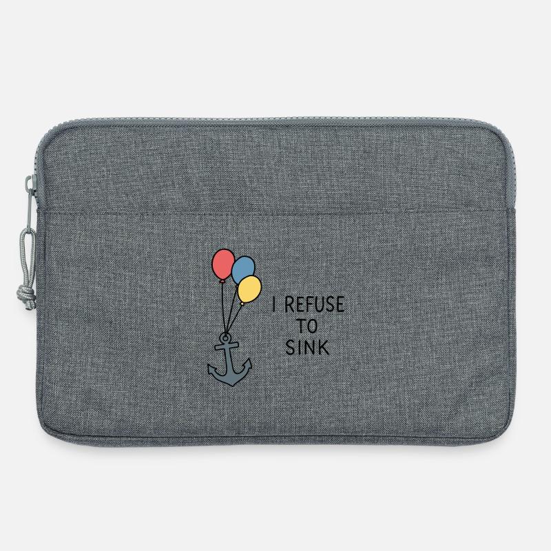 I Refuse to Sink – Maritimes Statement Positiv - Laptoptasche 13" - Grau meliert
