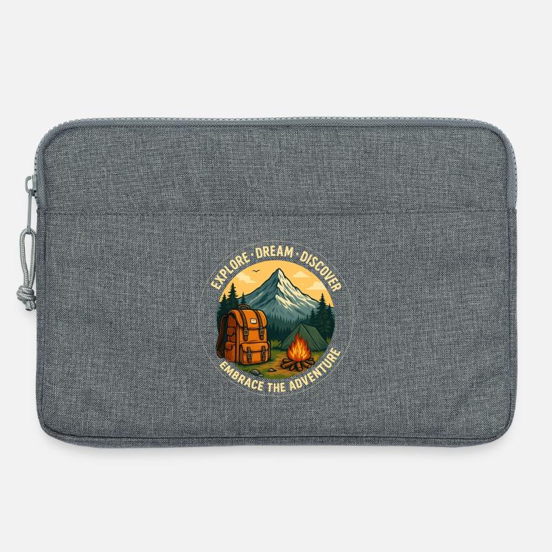 Bergabenteuer: Erkunden und Träumen - Laptoptasche 13" - Grau meliert