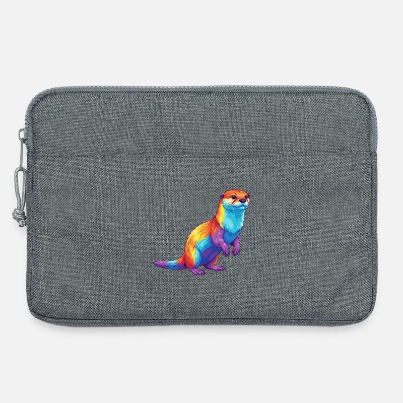 Buntes Otter-Regenbogen-Pop-Art-Aquarell - Laptoptasche 13" - Grau meliert